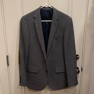 J. Crew Herringbone Wool Blazer with Leather Armpad Details, 36R